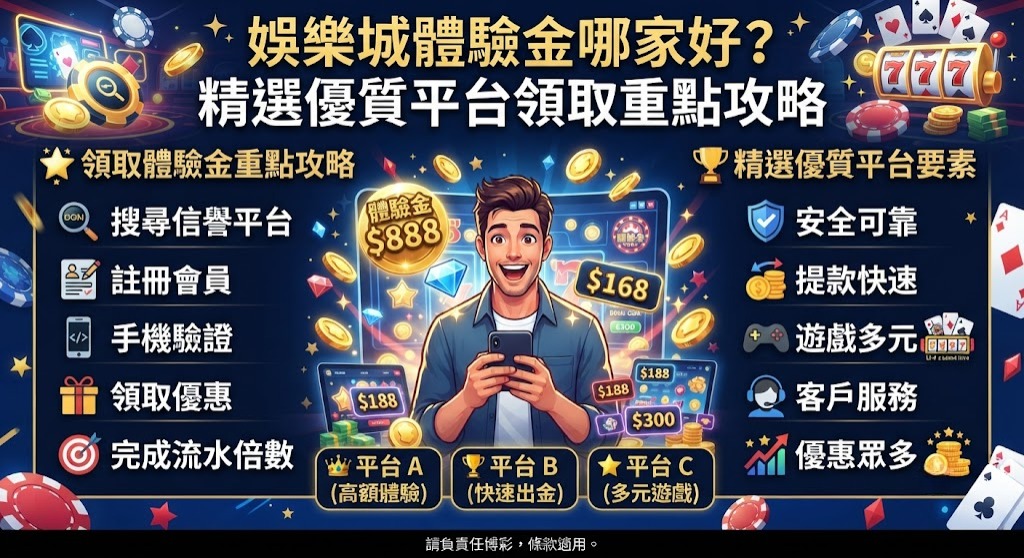 立即查看各家娛樂城體驗金真實評價與領取條件